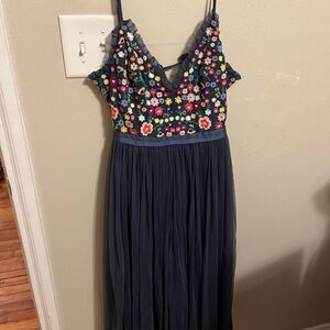 Needle & Thread Navy Floral Dress